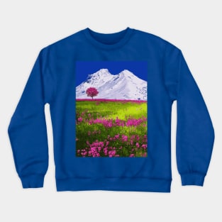 Mountain Floral - Landscape Crewneck Sweatshirt